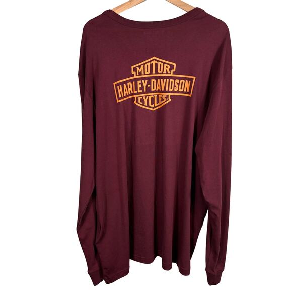 Harley Davidson Long Sleeve Shirt Men's 2XL Motorcycle Riding Cotton Crew Neck - Picture 2 of 10